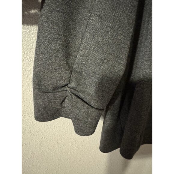 Kasper Suit Jacket Blazer 16 Gray 1 Button Stretch Ruched Sleeves - Picture 8 of 15